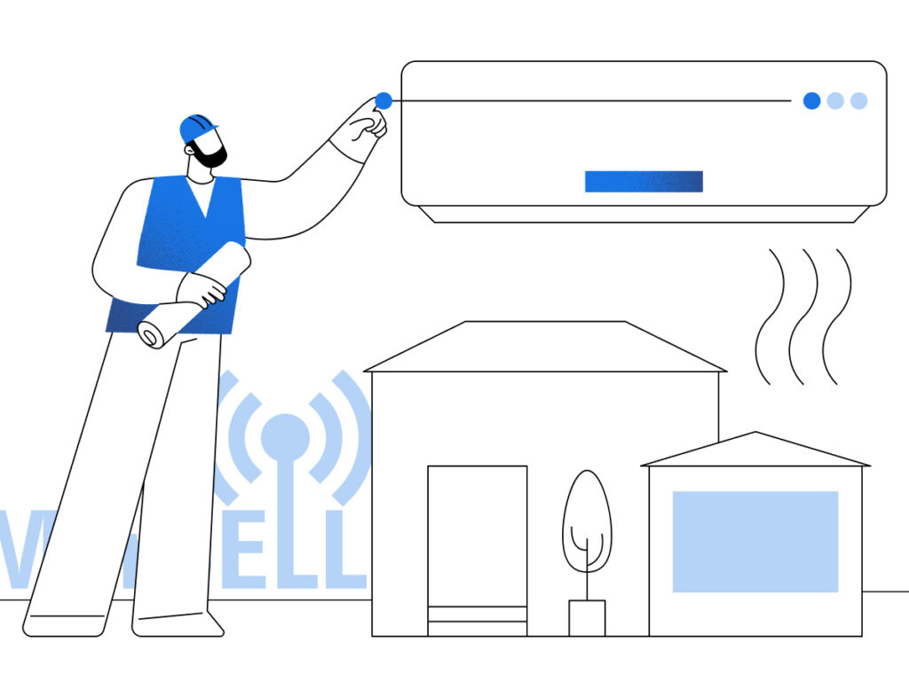 Image showing HVAC system maintenance, including filter replacement, inspection, and smart monitoring for property value protection.