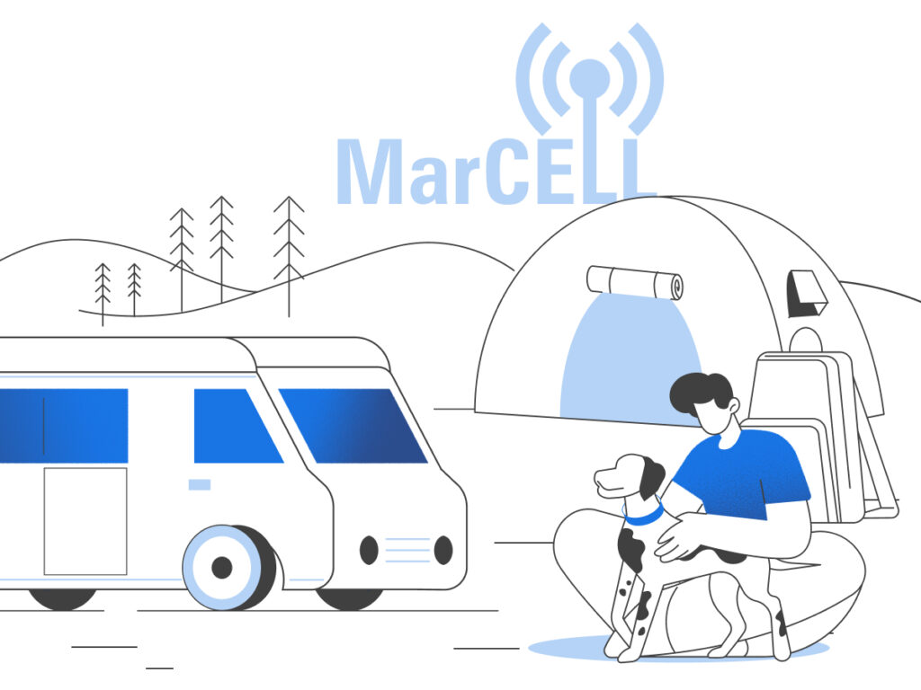 Image showing pets and RV setup at a campground, highlighting outdoor relaxation, safety gear, and pet-friendly amenities.