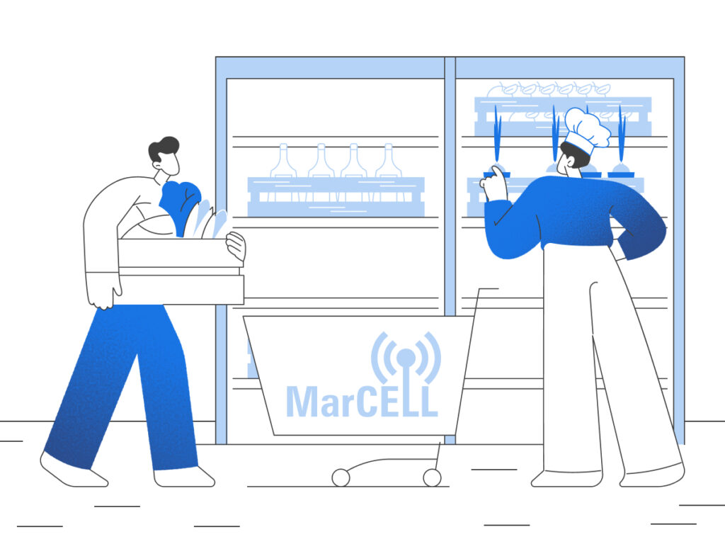 Image showing inventory management in a commercial kitchen, featuring organized storage, labeled ingredients, and tracking systems.